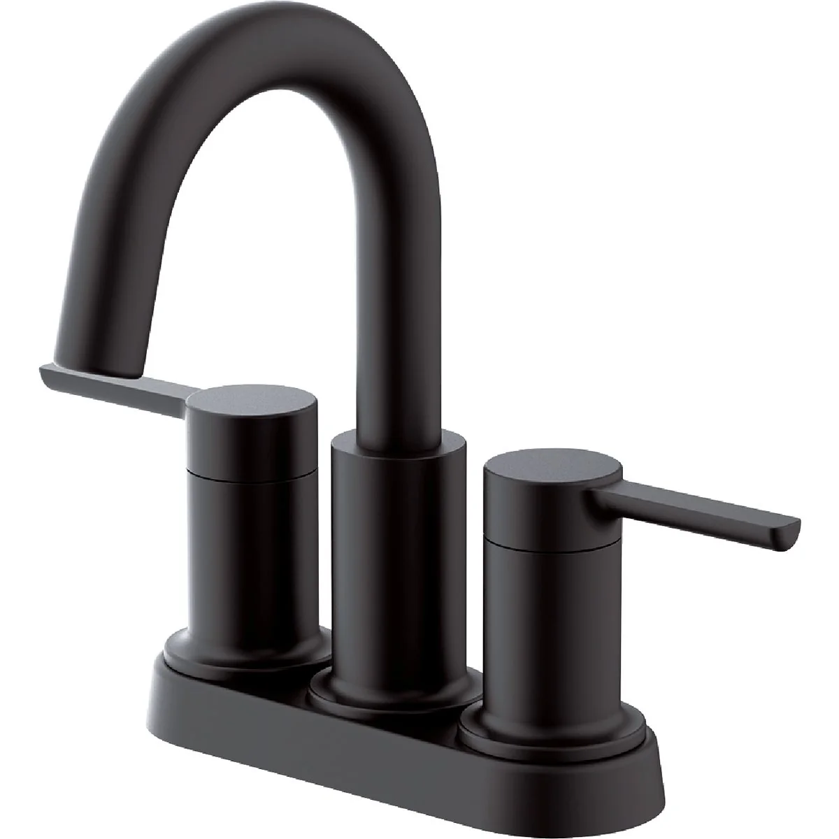 Outstanding Home Impressions Matte Black 2-Straight Handle Lever 4 In. Centerset Bathroom Faucet with Pop-Up Fast