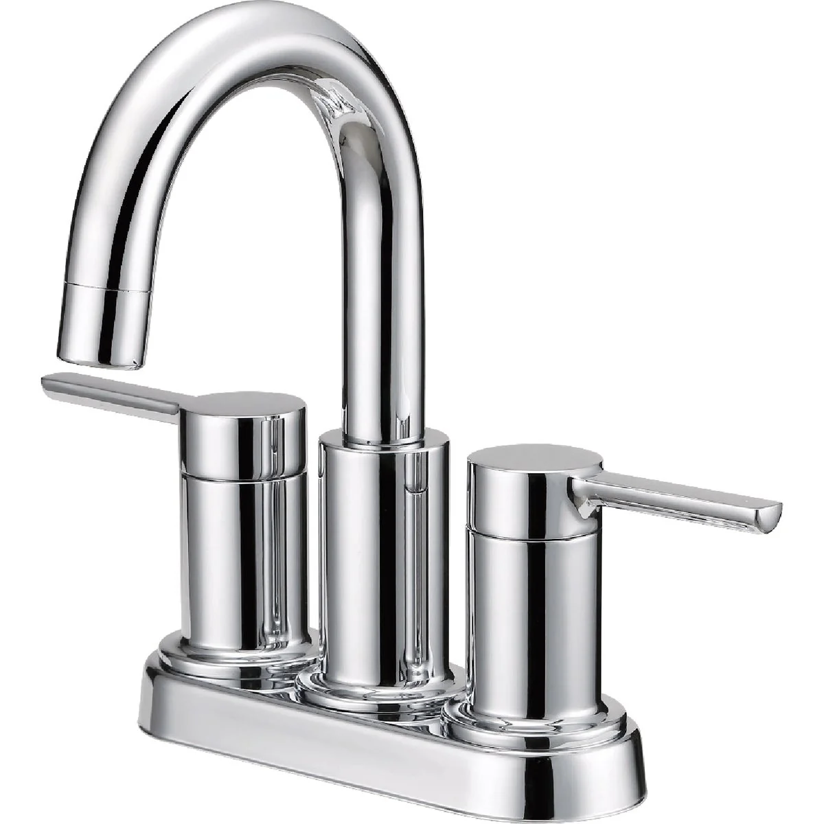 Functional Home Impressions Chromel 2-Straight Handle Lever 4 In. Centerset Bathroom Faucet with Pop-Up Official
