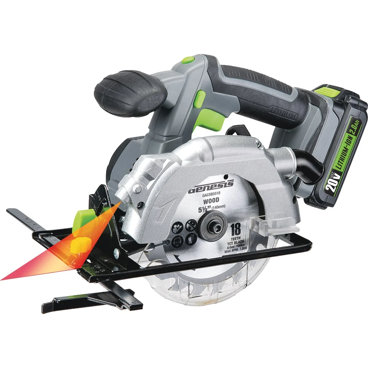 Pure Genesis 20 Volt Lithium-Ion 5-1 2 In. Cordless Circular Saw Kit Dependable