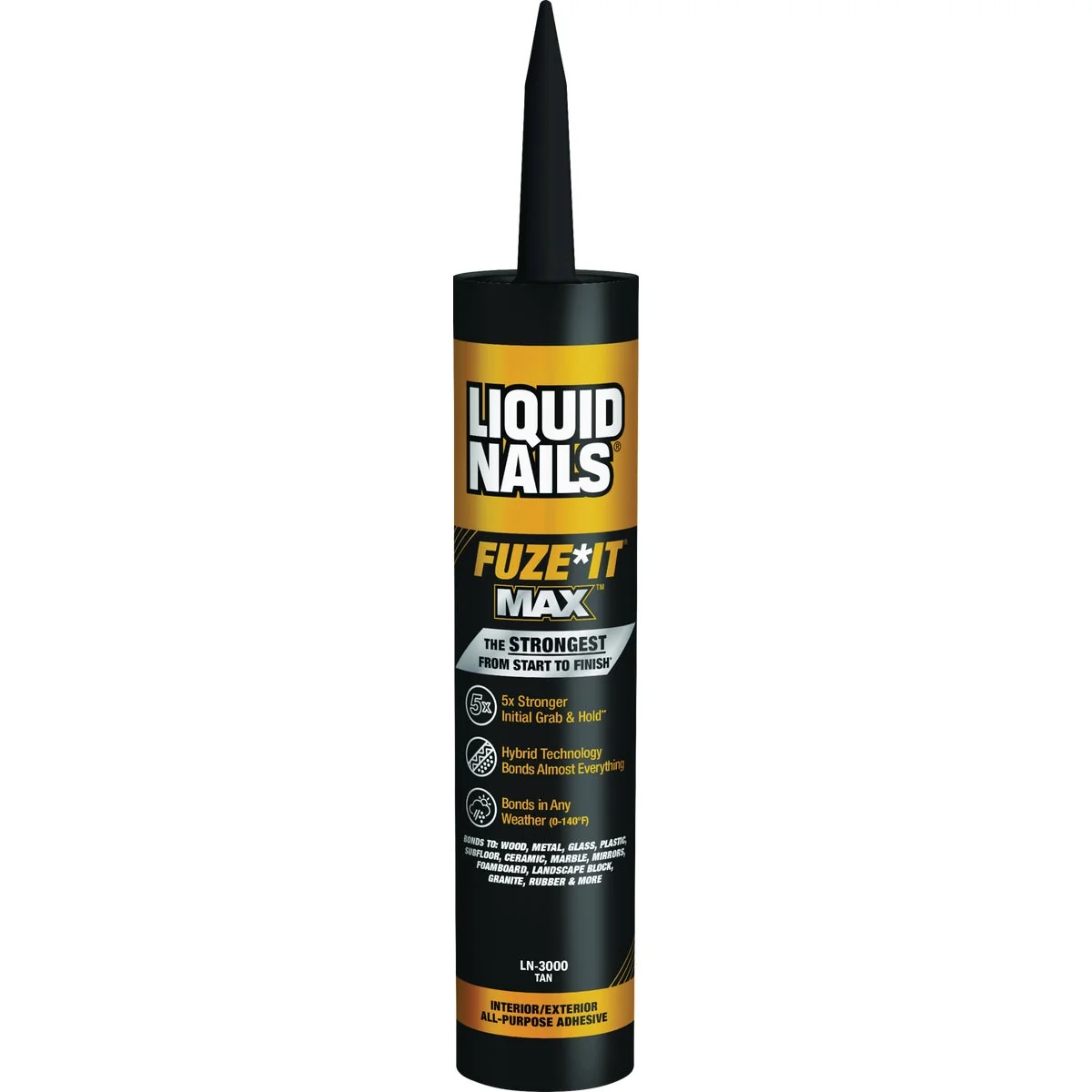 Expertly Made Liquid Nails Fuze-It Max 9 Oz. All Surface Construction Adhesive World-Class