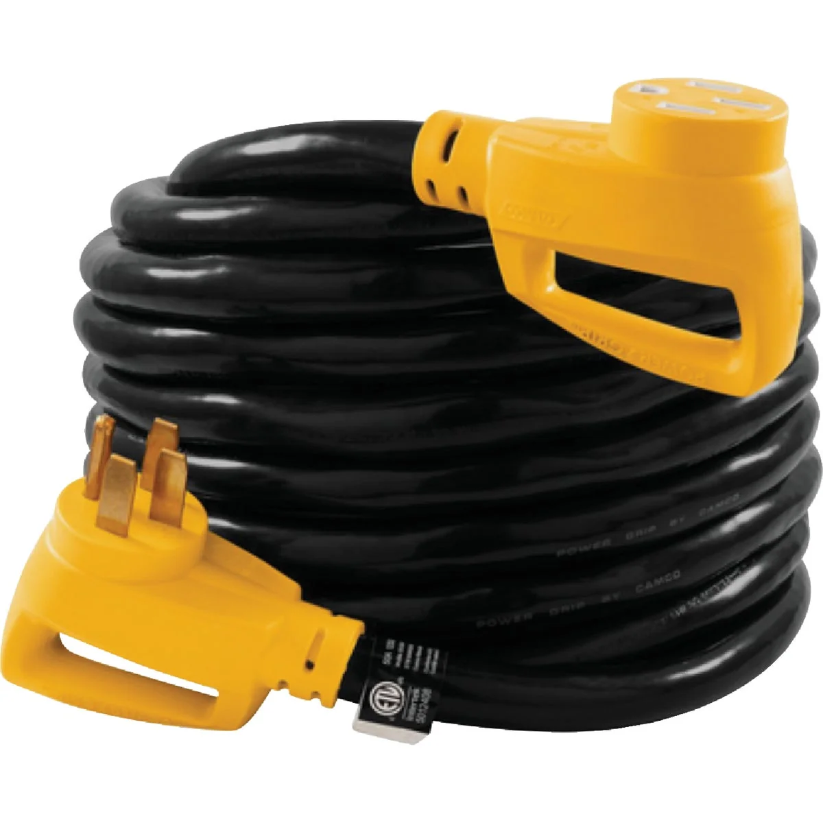 Secure Camco PowerGrip 30 Ft. 50A 125 250V 8 Gauge Heavy-Duty RV Extension Cord Green