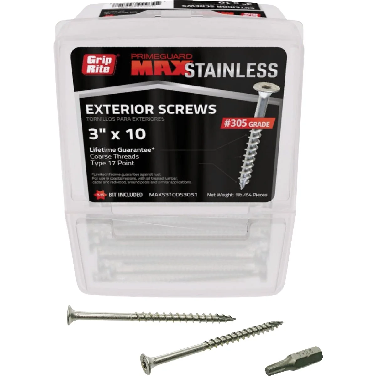Specialty Grip-Rite Max 3 In. T17 ST25 305 Stainless Steel Deck Screw 1 Lb. Exceptional