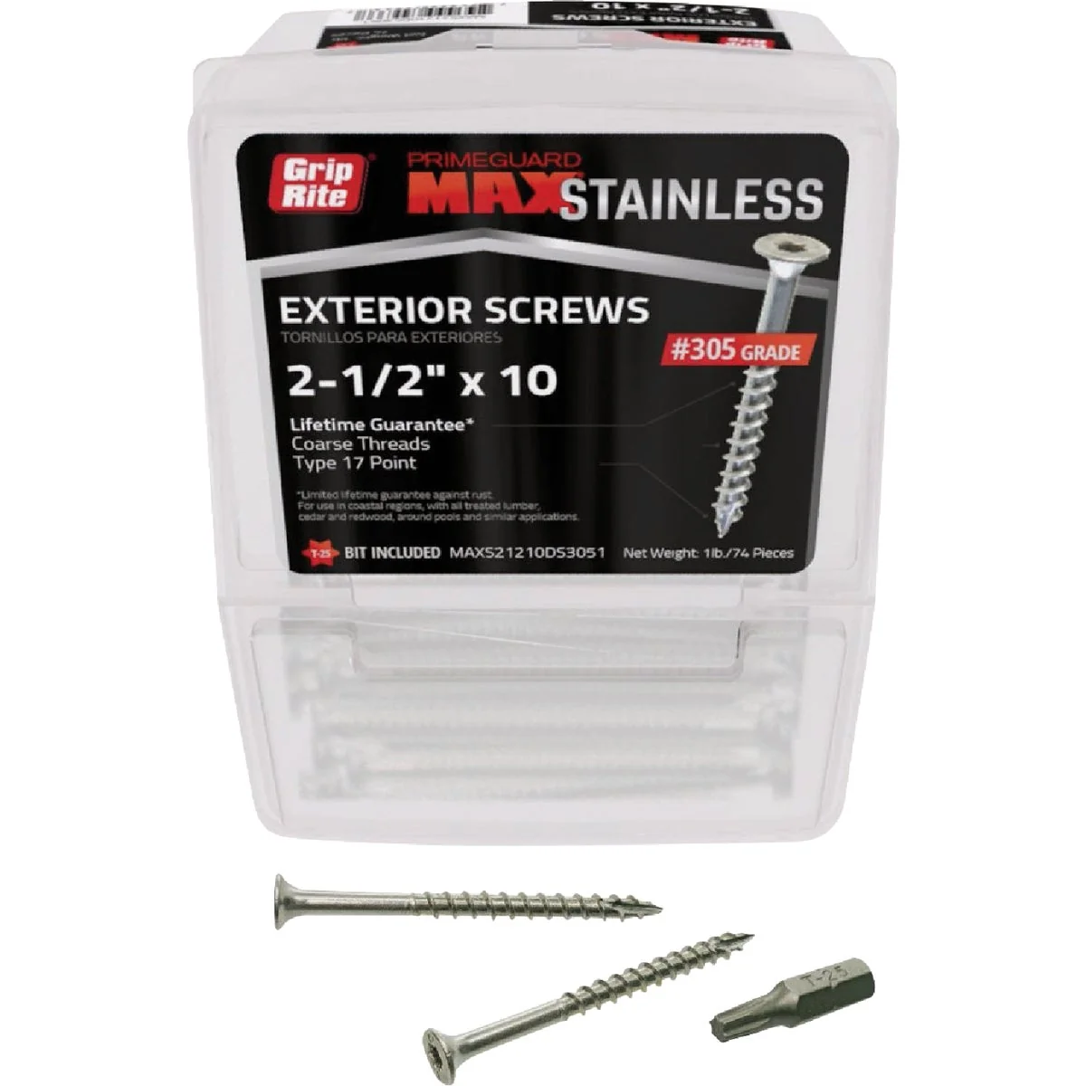 Stylish Grip-Rite Max 2-1 2 In. T17 ST25 305 Stainless Steel Deck Screw 1 Lb. Original