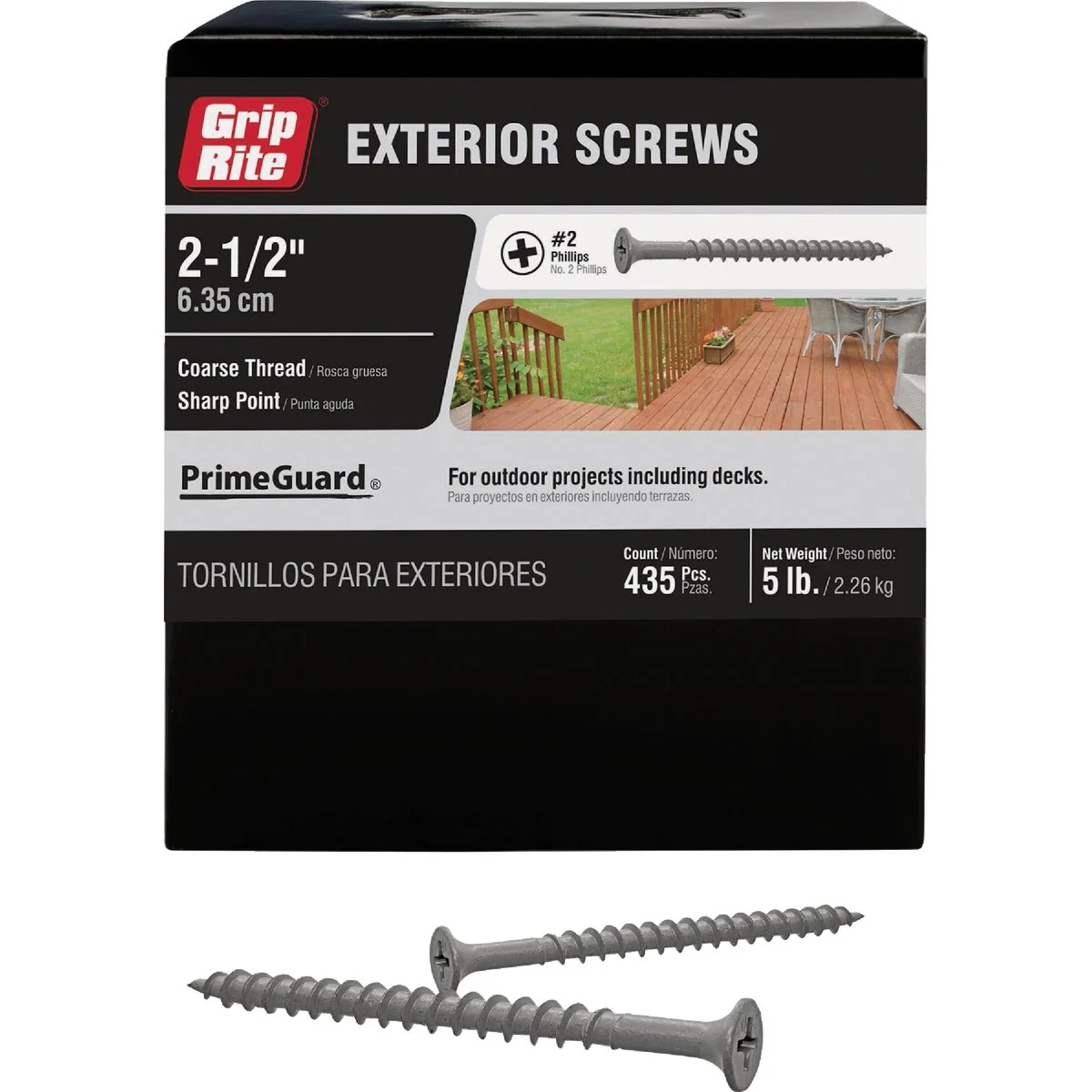 Green Grip-Rite PrimeGuard Ten 2-1 2 In. Exterior Screw 5 Lb. Sophisticated