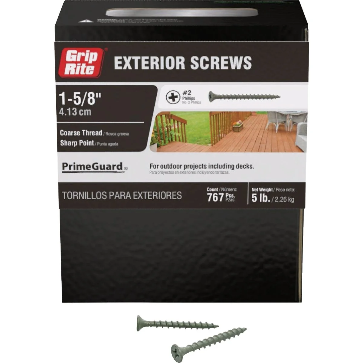 Quality Grip-Rite PrimeGuard Ten 1-5 8 In. Exterior Screw 5 Lb. Smooth