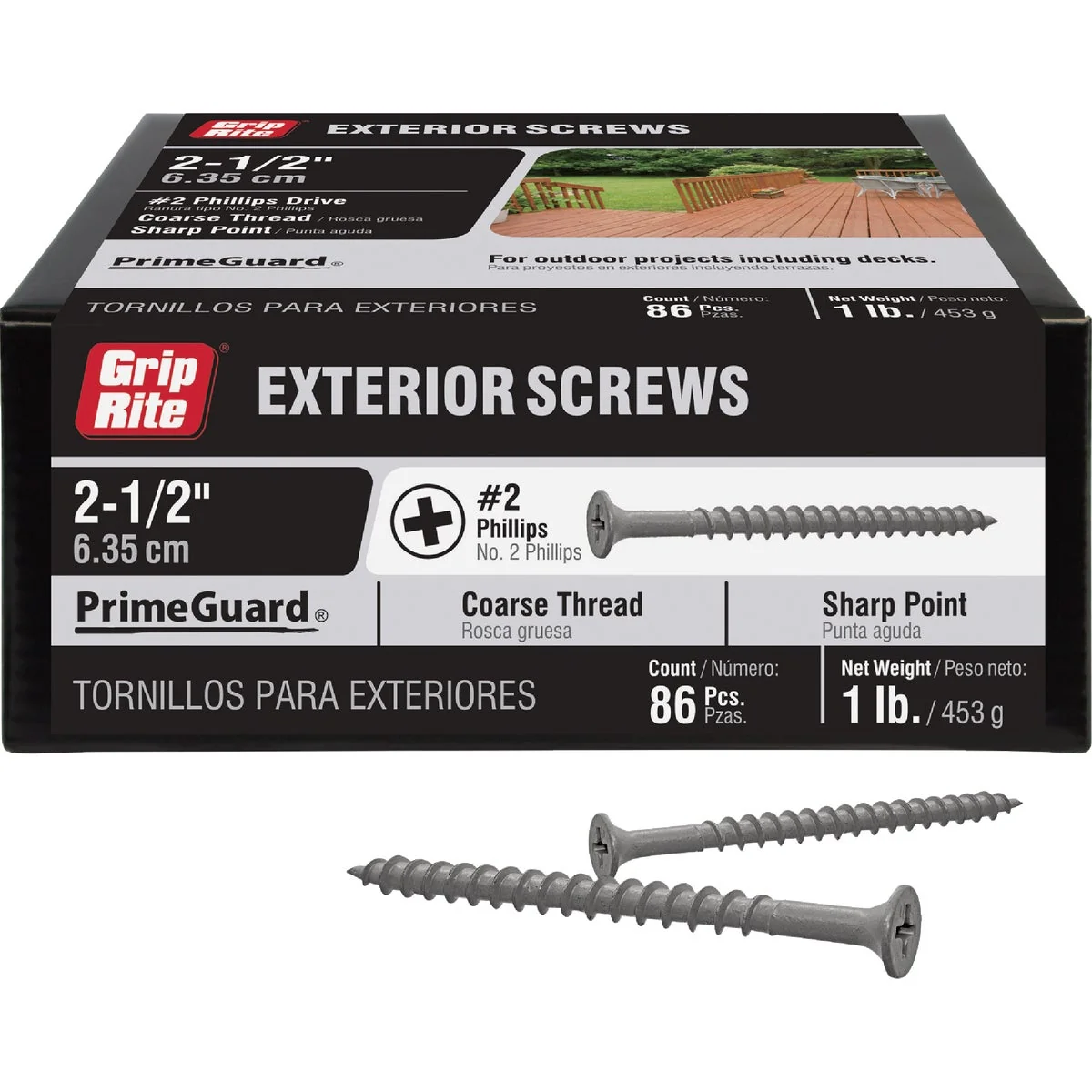 Effective Grip-Rite PrimeGuard Ten 2-1 2 In. Exterior Screw 1 Lb. Premium