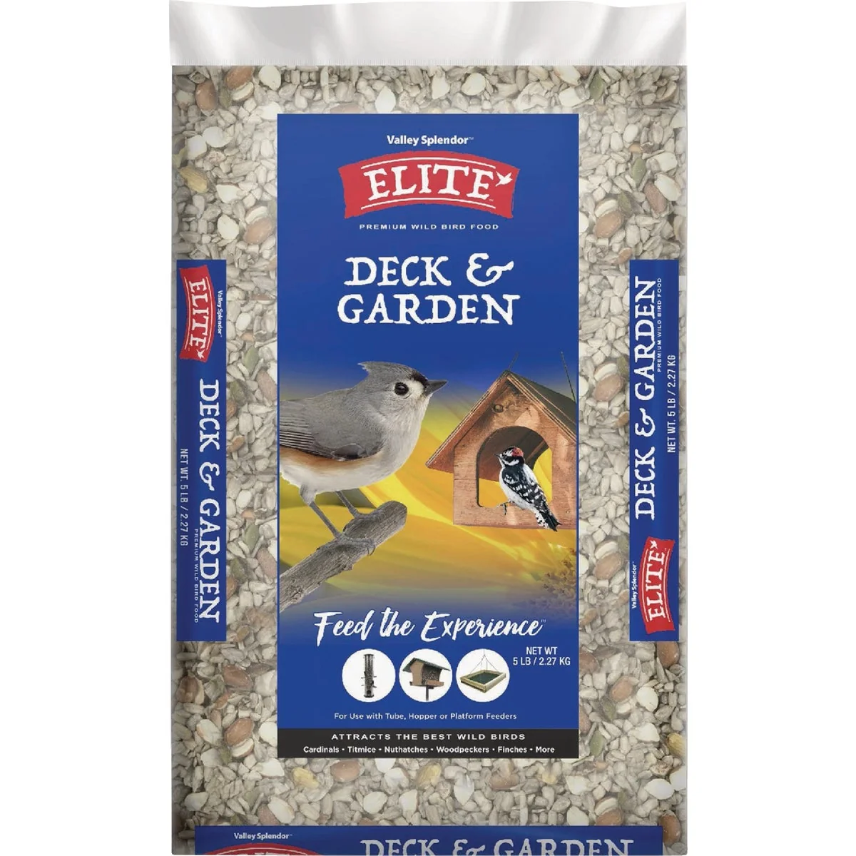 Long-Lasting Valley Splendor Elite 5 Lb. Deck Garden Premium Wild Bird Food Solid