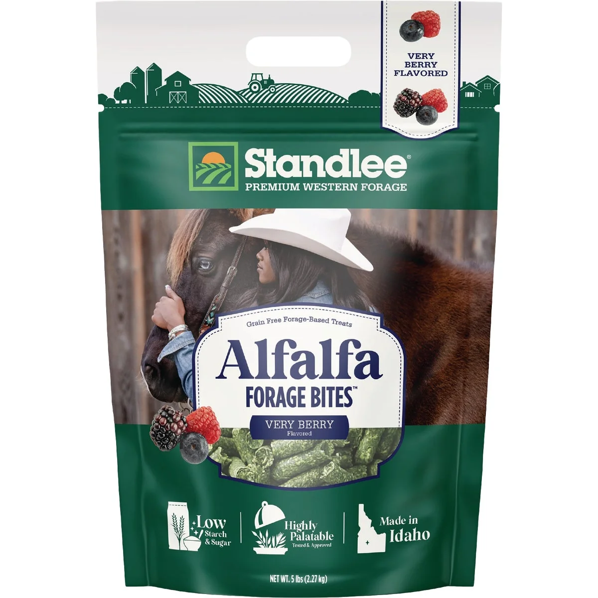 Elite Standlee Premium Western Forage 5 Lb. Very Berry Flavored Alfalfa Forage Bites Trusted