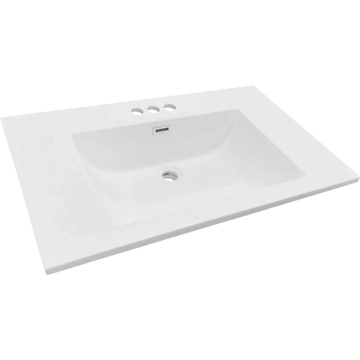 Long-Lasting CraftMark 37 In. x 22 In. Cultured Marble Solid High Closs White Vanity Top with Wave Bowl Flexible