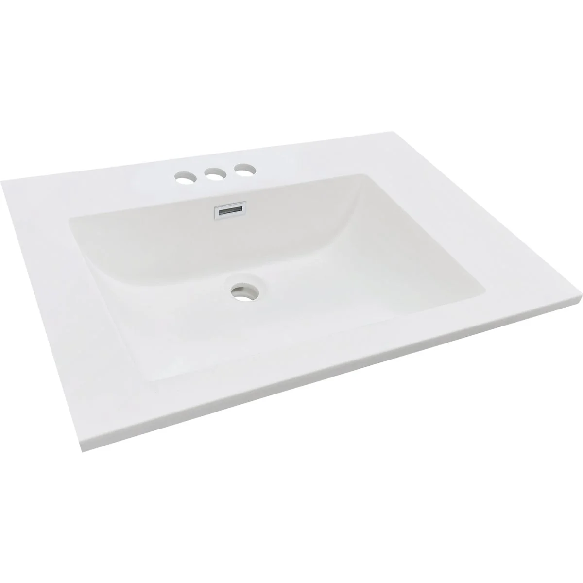 Official CraftMark 31 In. x 22 In. Cultured Marble Solid High Closs White Vanity Top with Wave Bowl Reliable