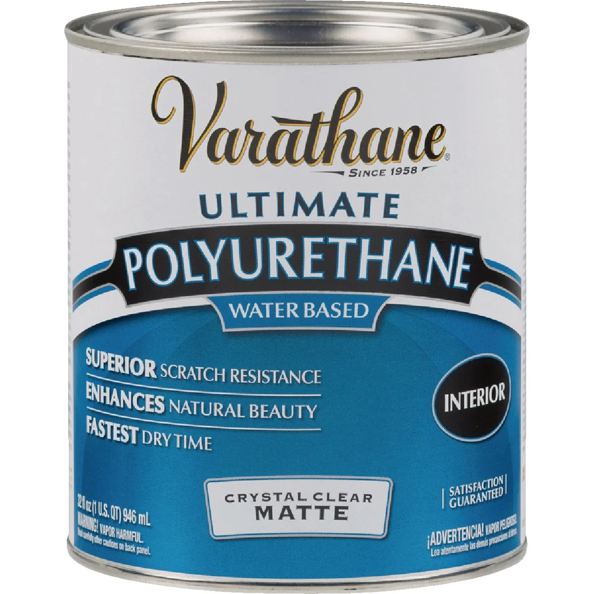 High-Performance Varathane Matte Low Odor Water Based Interior Polyurethane 1 Qt. Smooth
