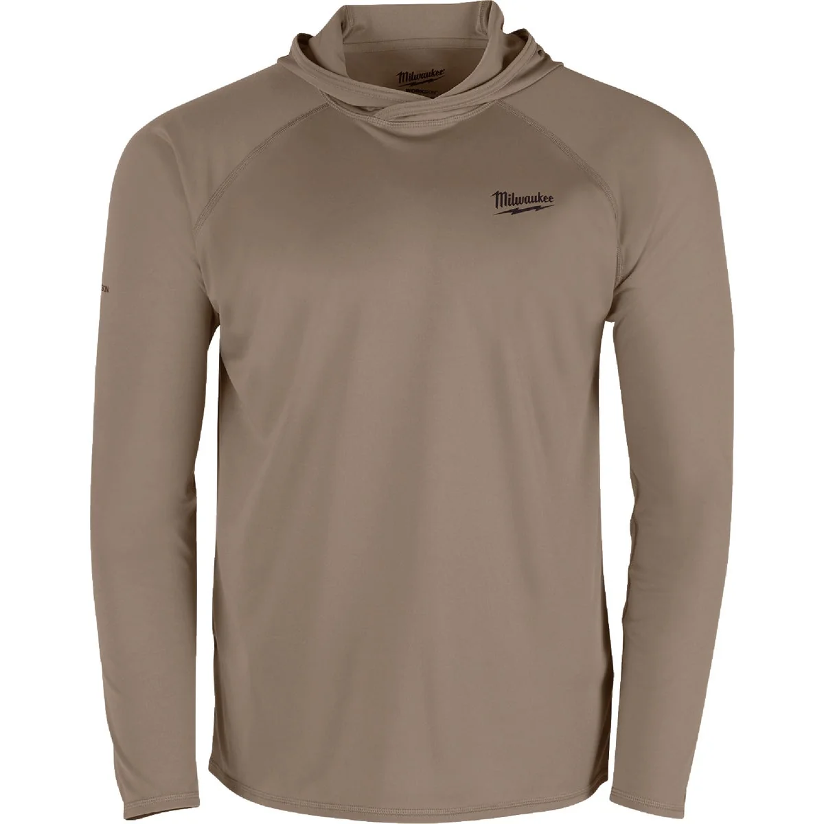 Enhanced Milwaukee Workskin Large Sandstone Hooded Men's Sun Shirt Lightweight