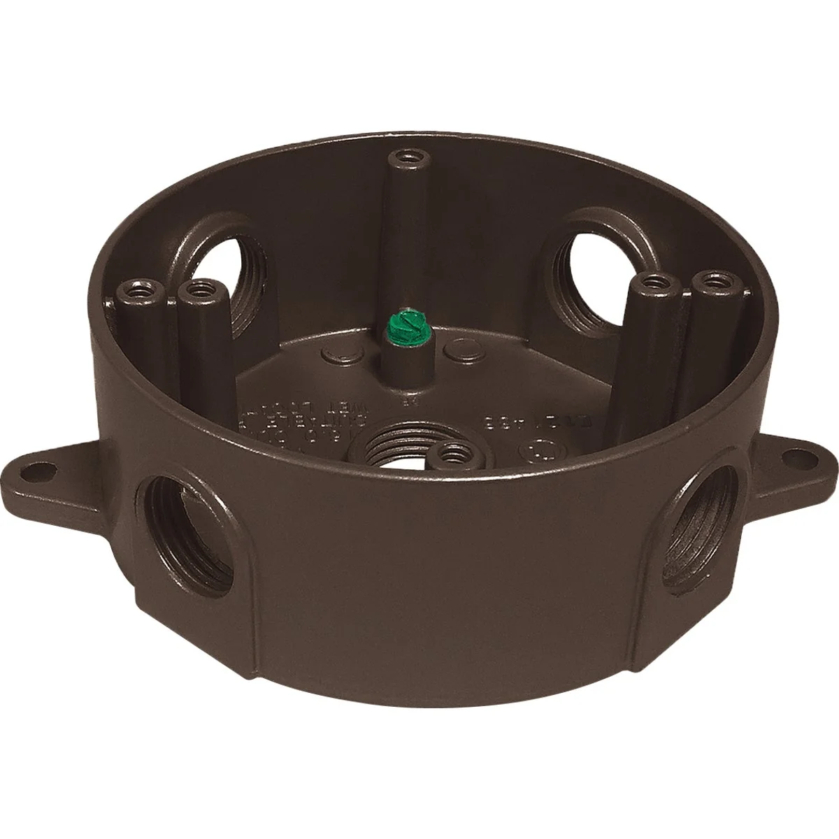Durable Southwire 4 In. Dia. 1 2 In. 5-Outlet Bronze Weatherproof Round Box Versatile