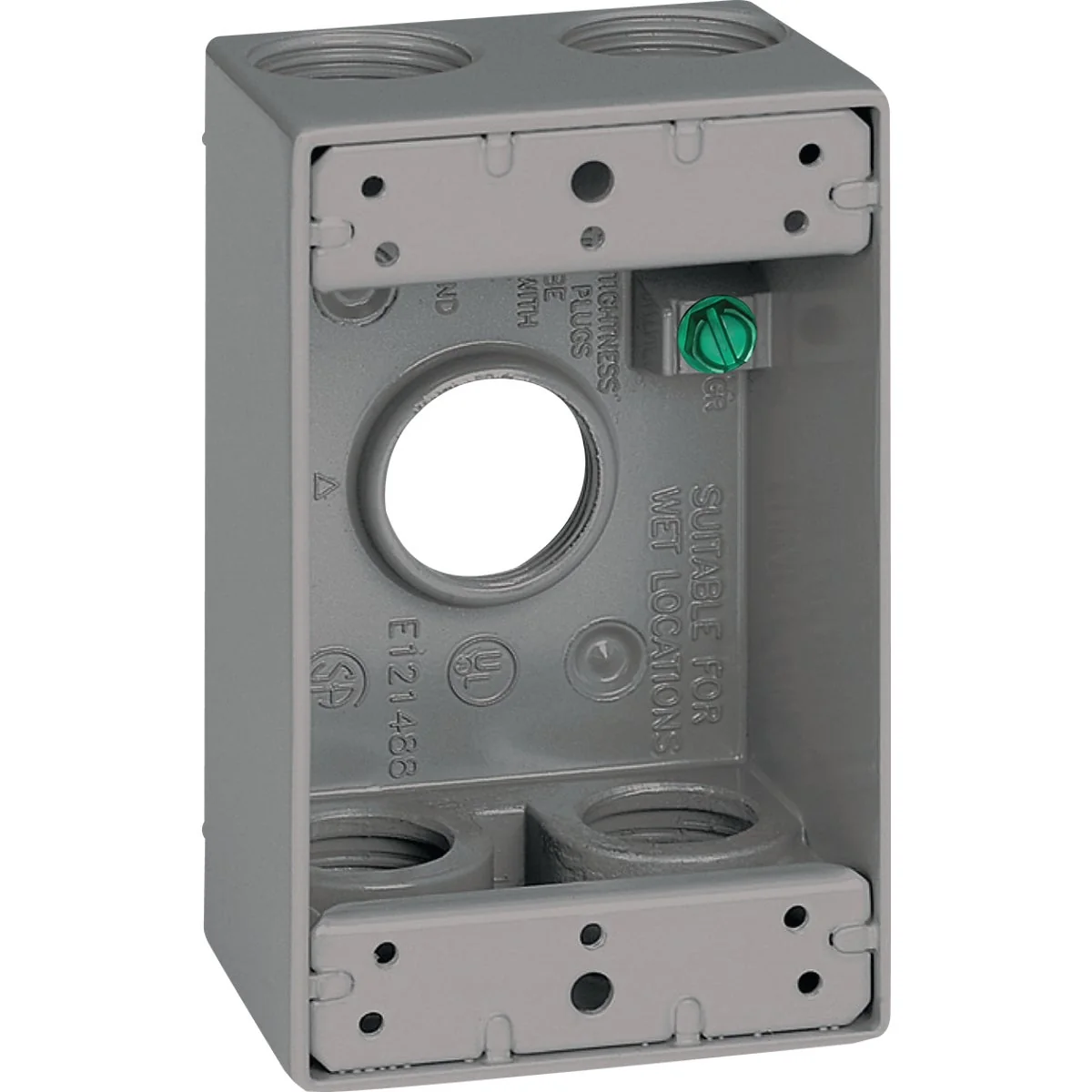 Authentic Southwire Single Gang 3 4 In. 5-Hole Gray Weatherproof Junction Box Dependable