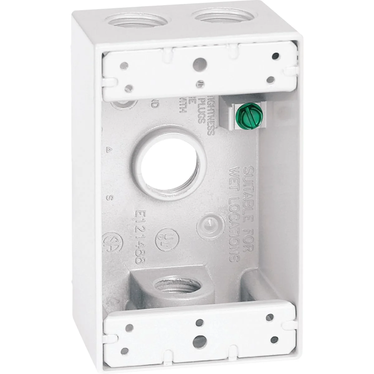 Versatile Southwire Single Gang 1 2 In. 4-Hole White Weatherproof Junction Box Crafted