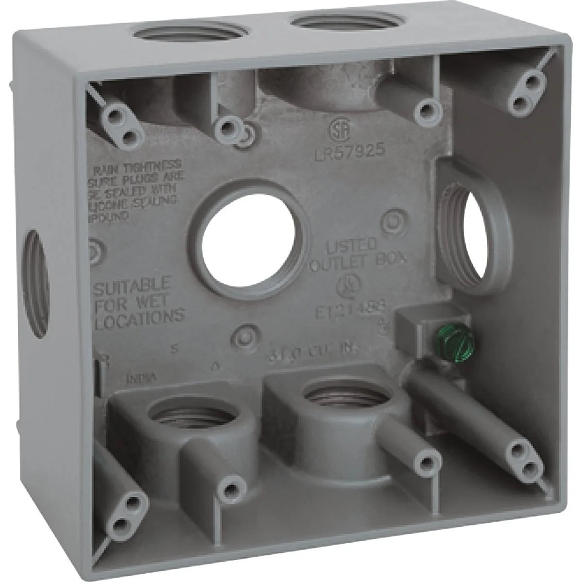 Verified Southwire Single Gang 3 4 In. 7-Hole Side-Hole Gray Weatherproof Junction Box Authentic