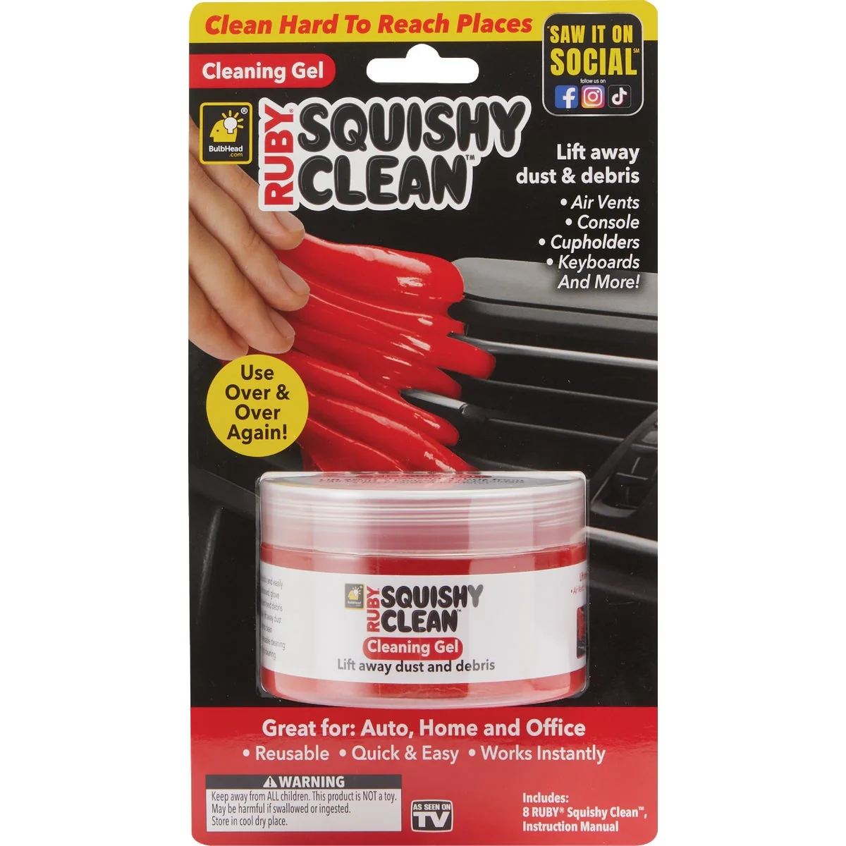 Trusted Ruby Squishy Clean Jelled Dust Collector Recyclable