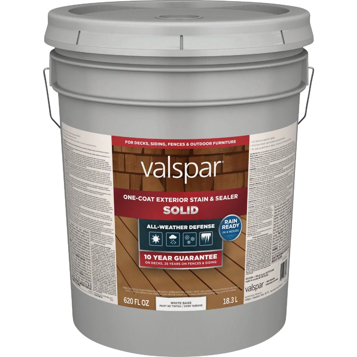 Superior Valspar Solid Deck Stain White Tint Base 5 Gal. Secure