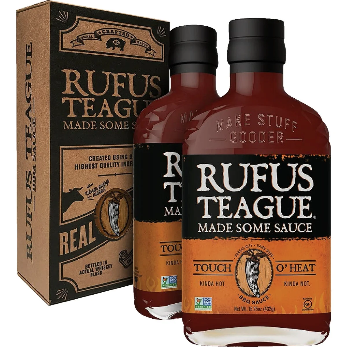 Authentic Rufus Teague Touch O' Heat 15.25 Oz. BBQ Sauce Responsible