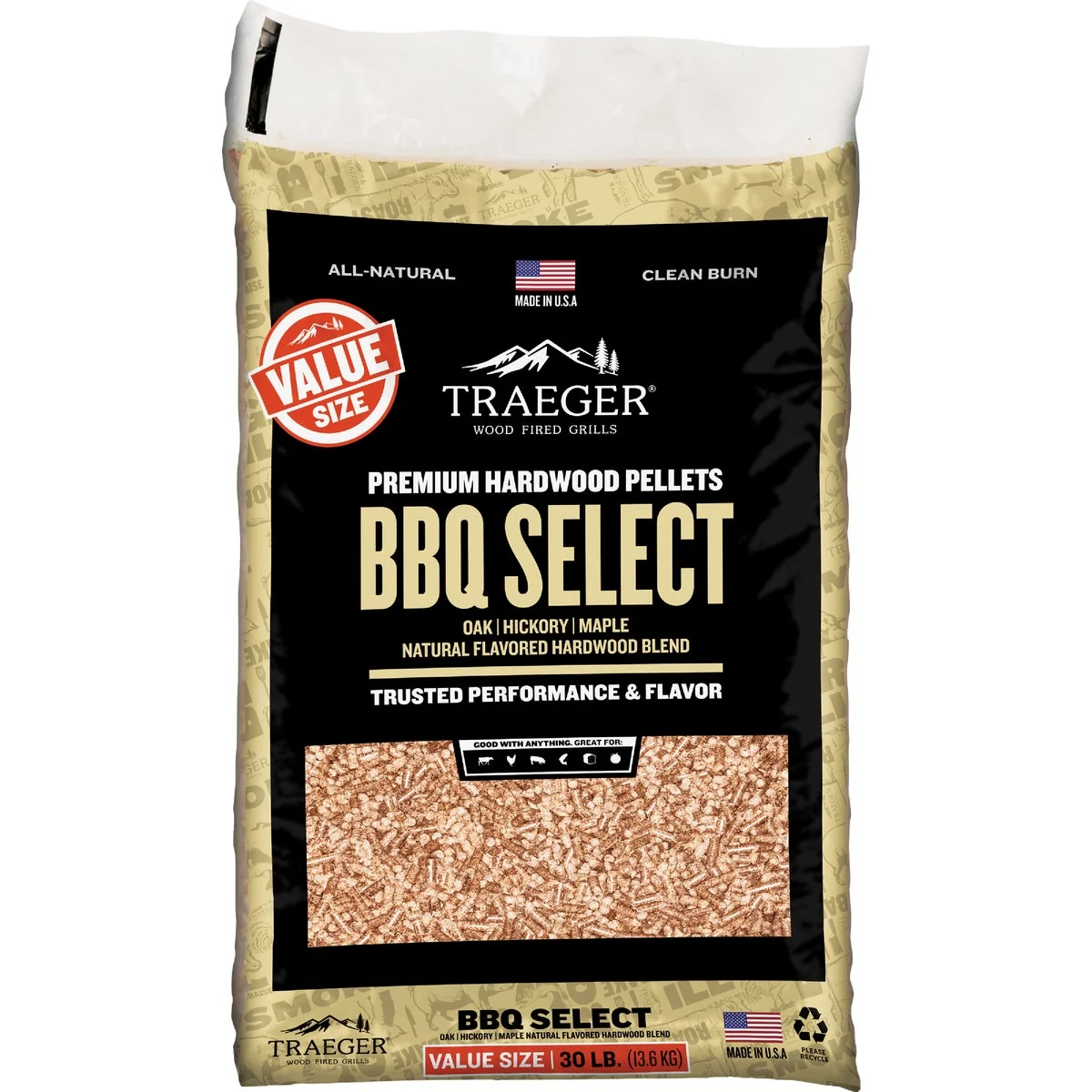 Trendy Traeger BBQ Select 30 Lb. Wood Pellet Optimized