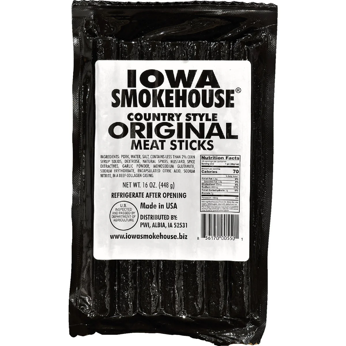 Breathable Iowa Smokehouse 16 Oz. Country Style Bacon Meat Stick Practical