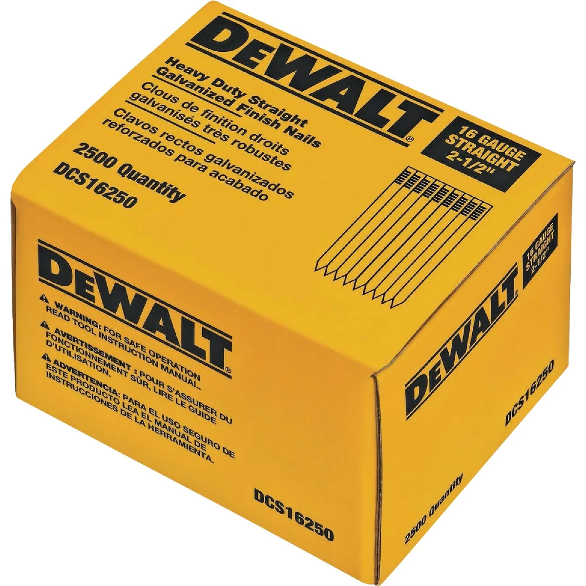 High-Quality DEWALT 2-1 2 In. 16-Gauge Galvanized Straight Finish Nails 2500 Ct. Carefully Designed