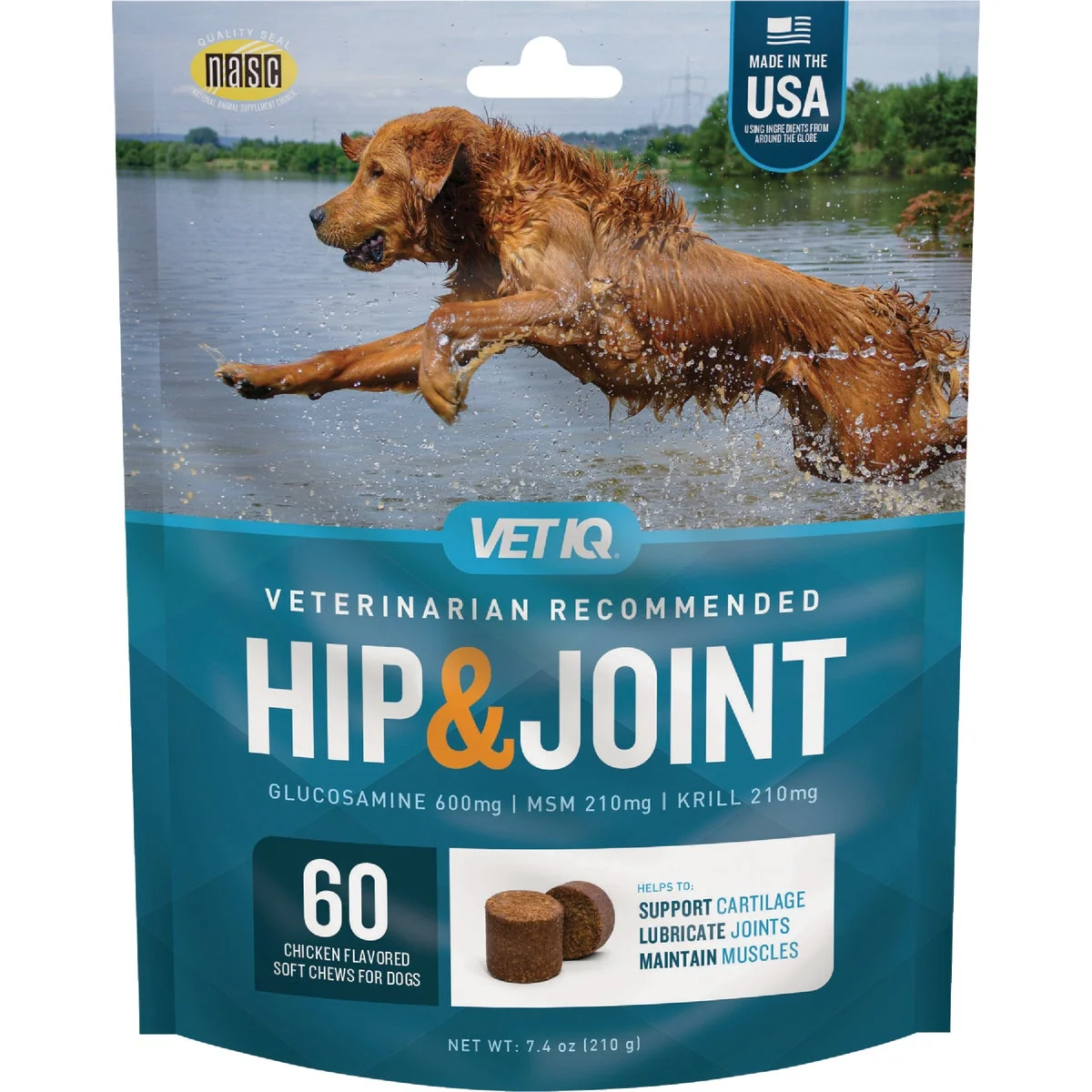 Quality VetIQ 7.4 Oz. Chicken Flavored Hip Joint Dog Chew 60-Pack Eco-Friendly