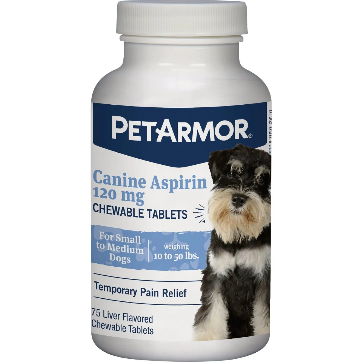 Genuine PetArmor 10 to 50 Lb. Canine Aspirin Tablets 75-Pack Natural
