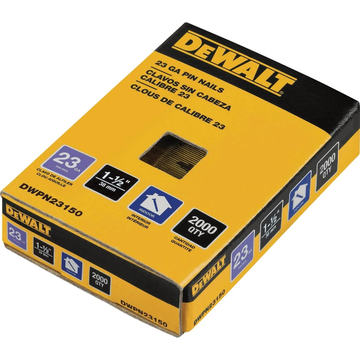 Genuine DEWALT 1-1 2 In. 23-Gauge Bright Pin Nail 2000 Ct. Stylish