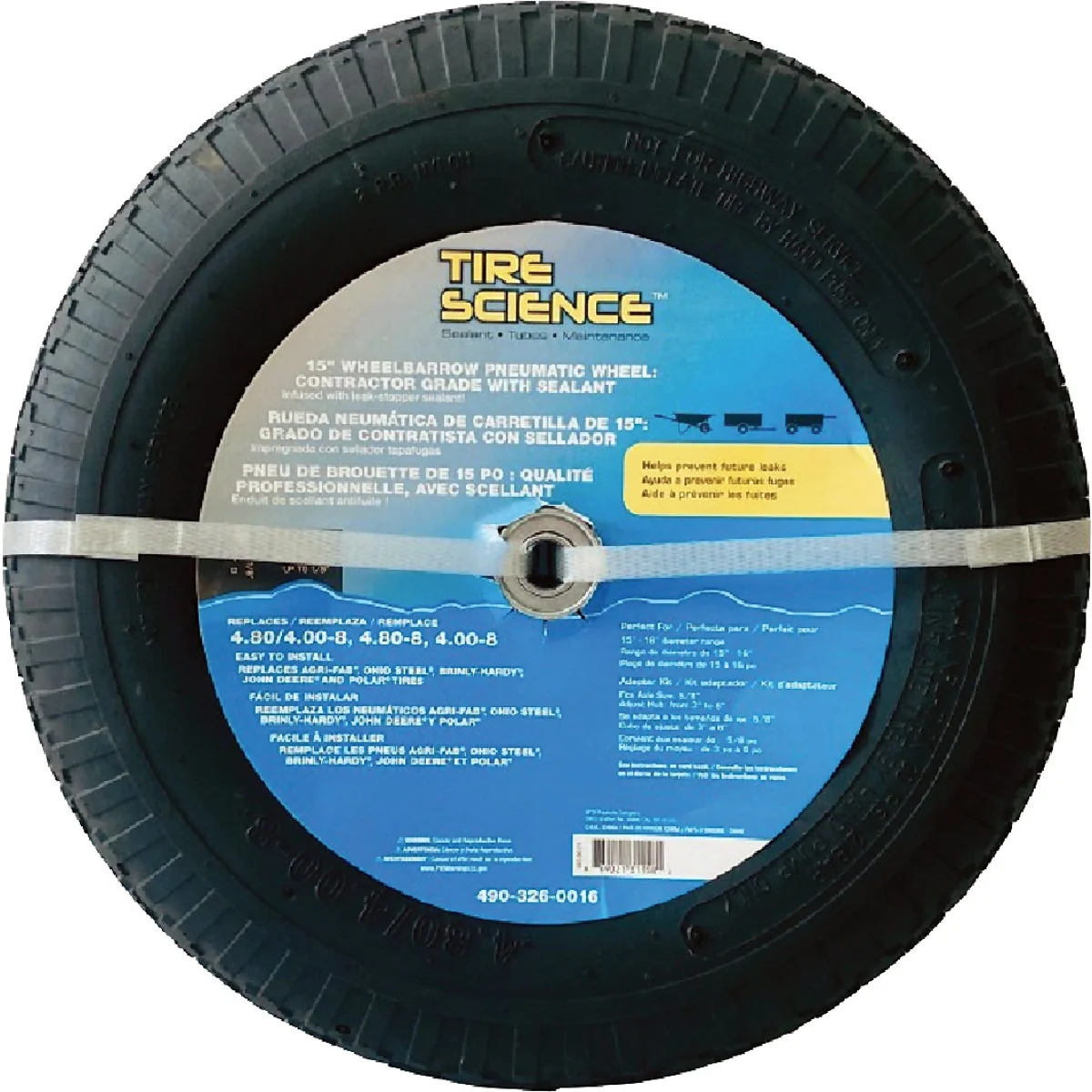 Quality Tire Science 15.5 In. Wheel with Tire Sealant for Wheelbarrows Carts and Tow Trailers Efficient