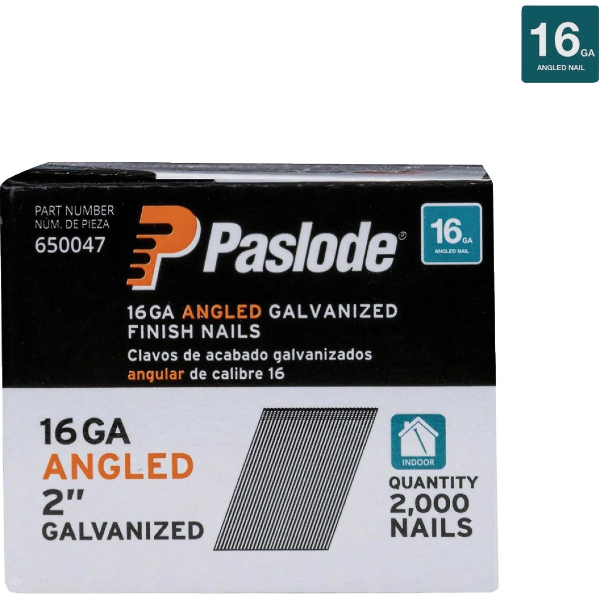 Durable Paslode 1-1 2 In. 16-Gauge 20 Degree Galvanized Finish Nails 2000 Ct. High-Quality