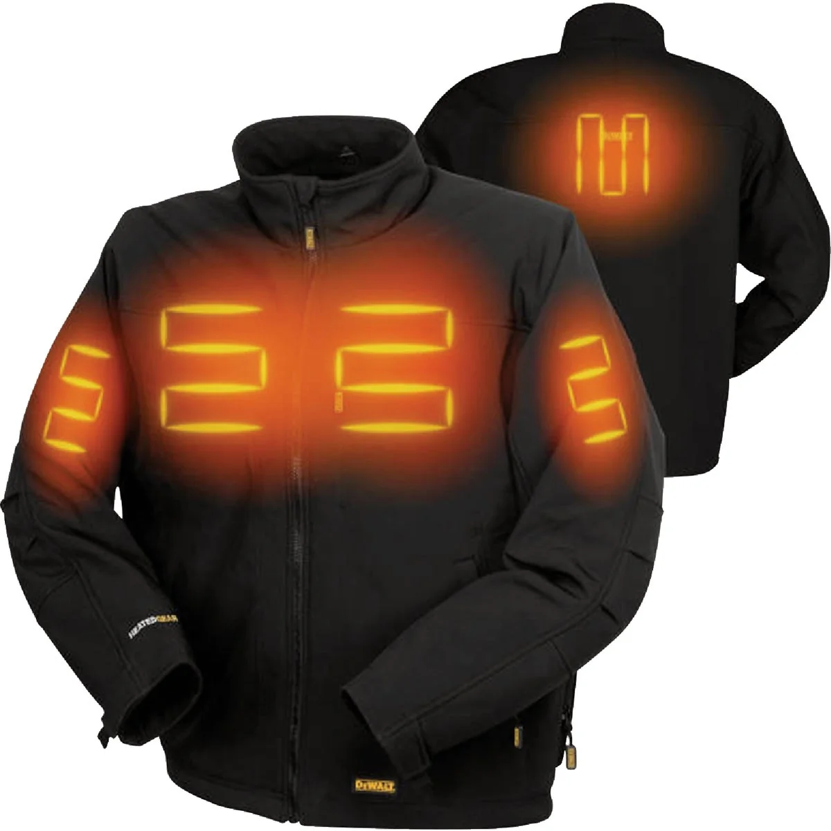 Crafted DEWALT Men's Black Soft Shell Heated Jacket Kit L Artisan
