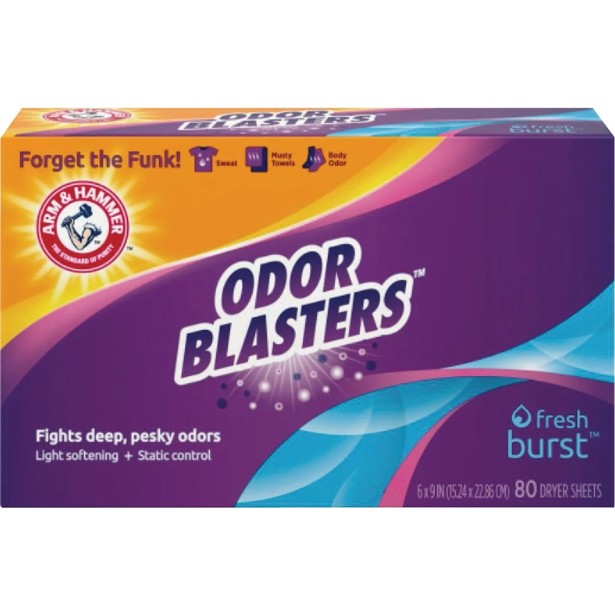 High-End Arm Hammer Odor Blasters Fresh Burst Dryer Sheets 80-Count Functional