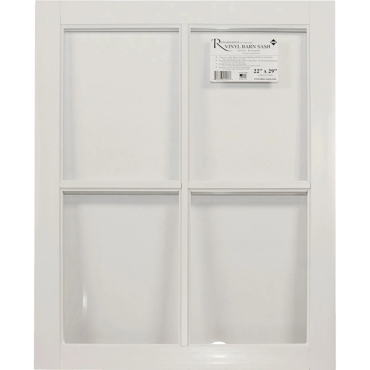 Outstanding Duo-Crop. Renaissance 24 In. x 29 In. Vinyl Barn Sash Green
