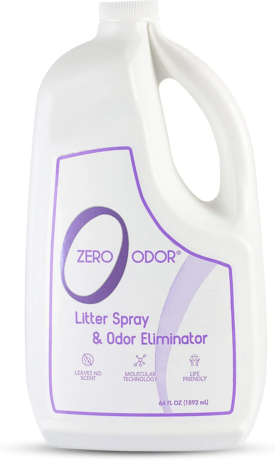 Original Zero Odor – Litter Odor Eliminator - Patented Molecular Technology - Pet Safe Works on all types of litter 64oz Refill Breathable