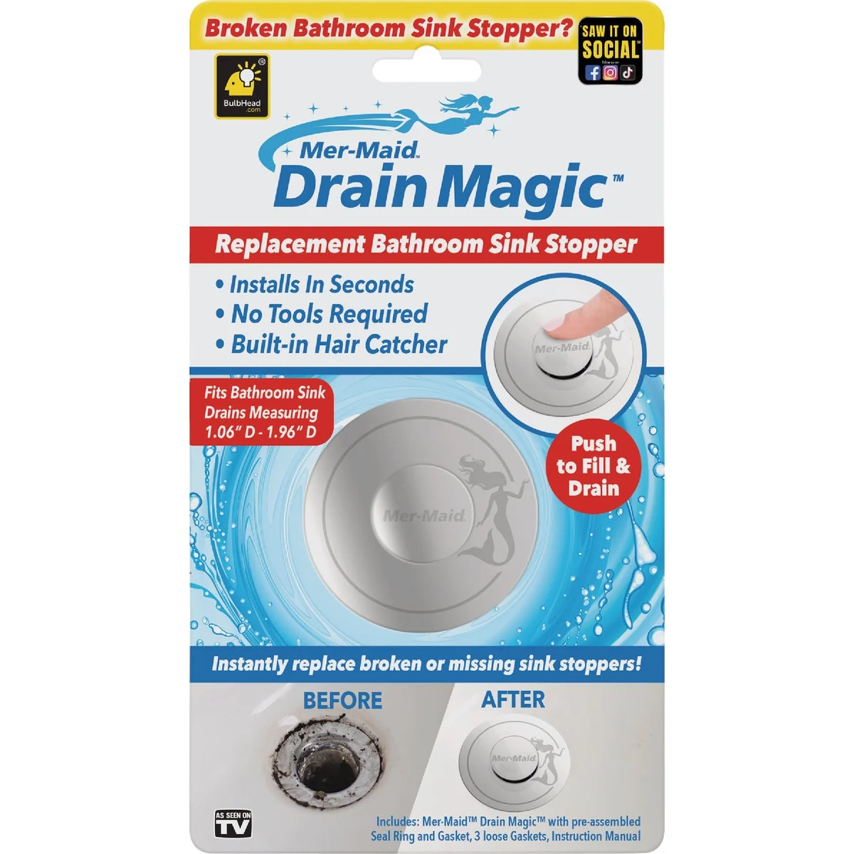 Natural Mer-Maid Drain Strainer Eco-Friendly