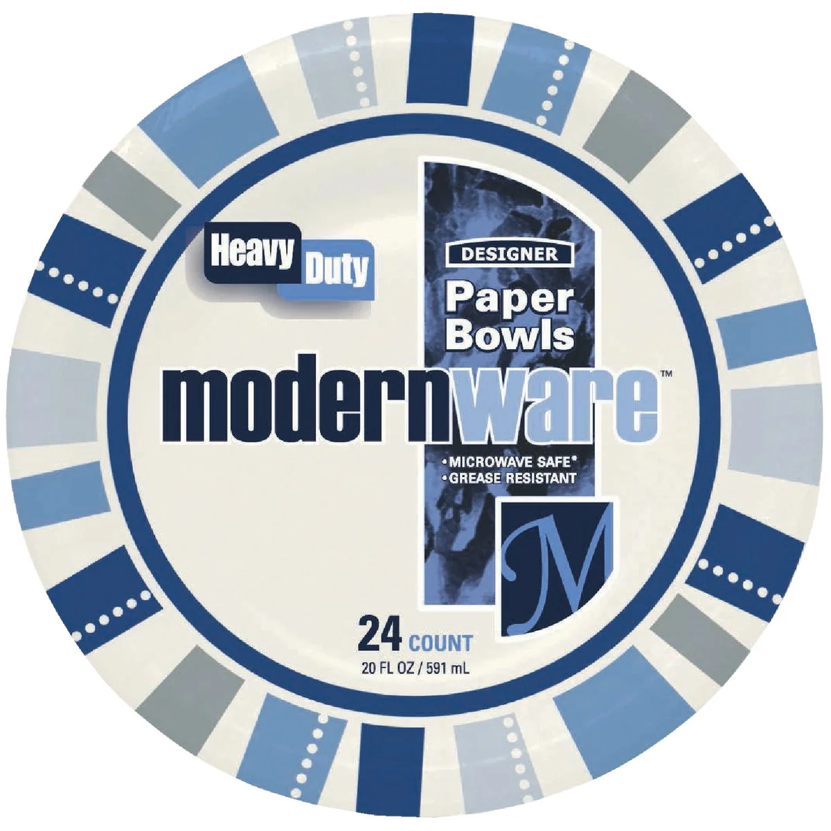 Eco-Friendly AJM ModernWare 20 Oz. Paper Bowl 24-Count Reusable