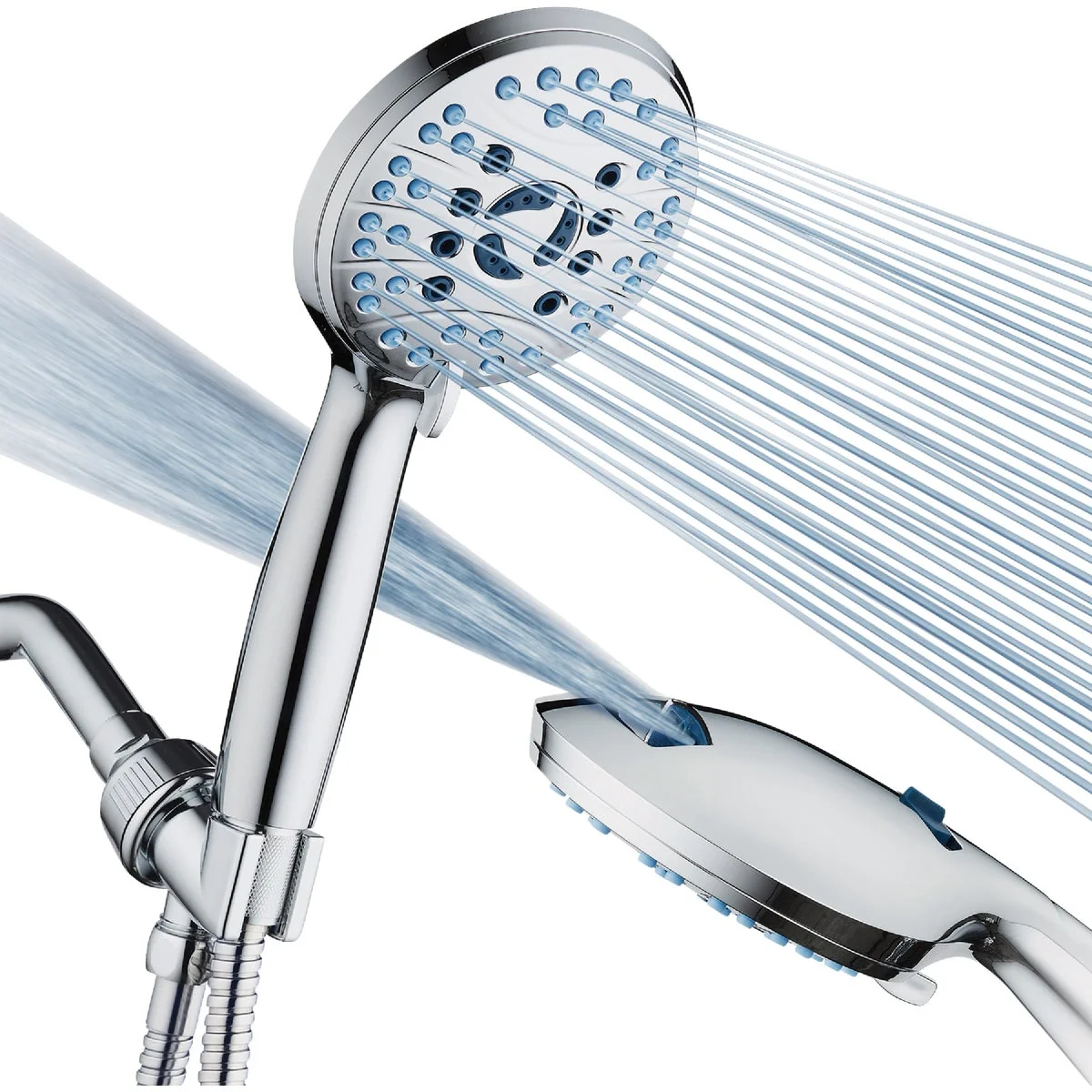 Luxury AquaCare Chrome 8-Setting Handheld Shower Head Optimized