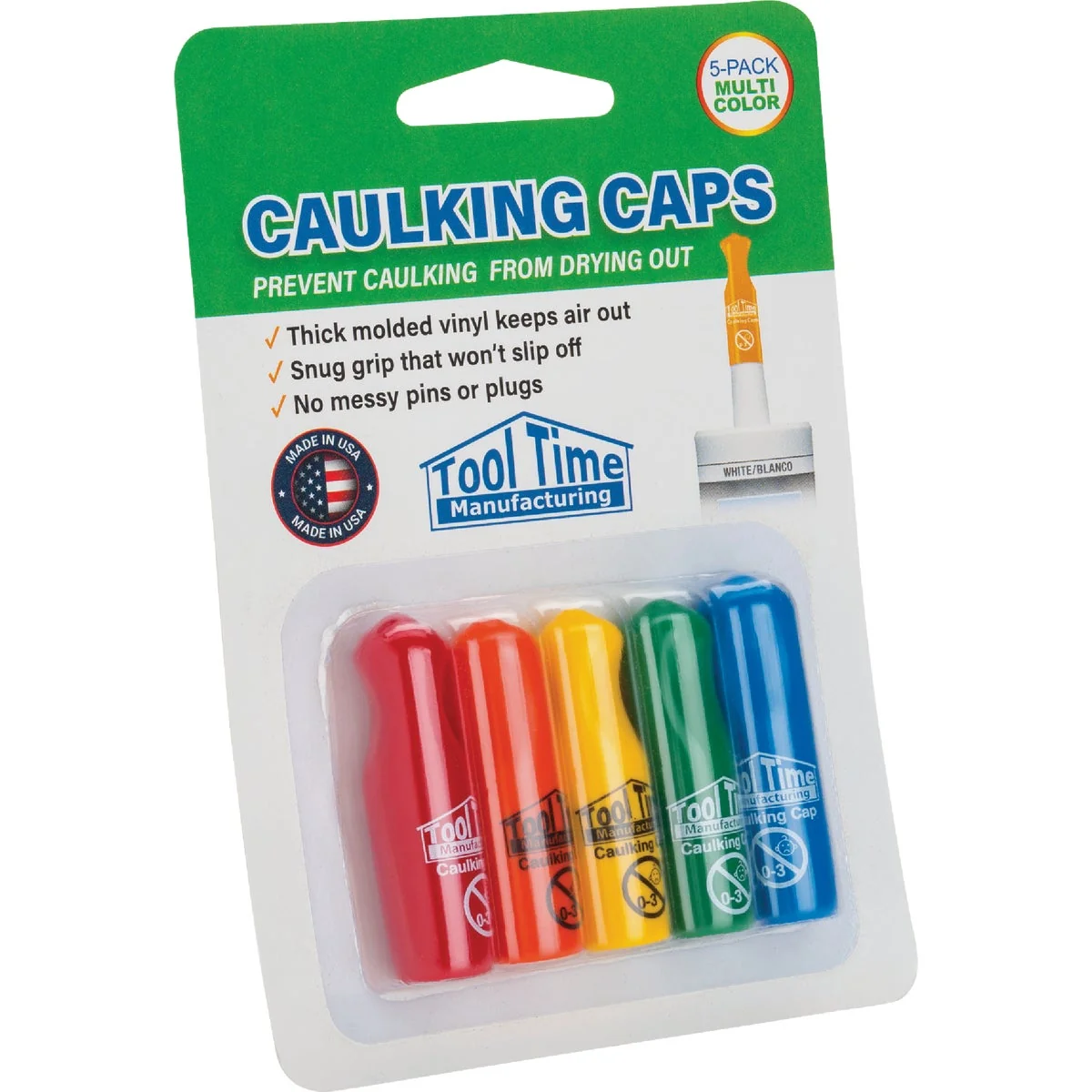 World-Class Tool Time Multi-Color Vinyl Caulking Cap 5-Pack Trusted
