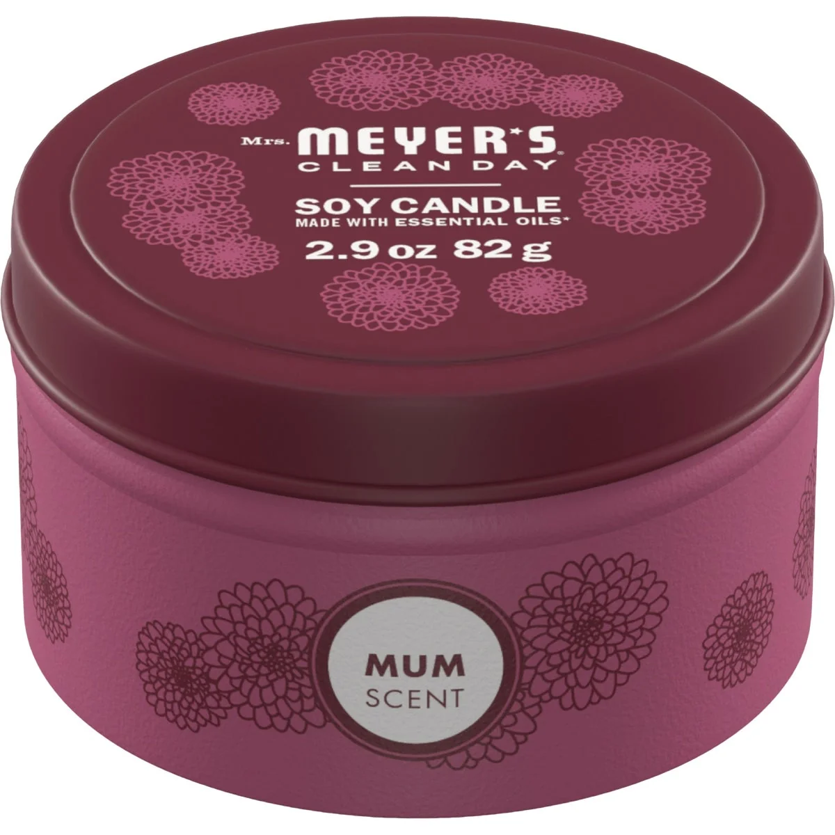 Casual Mrs. Meyer's Clean Day 2.9 Oz. Mum Small Tin Fall Soy Candle Crafted