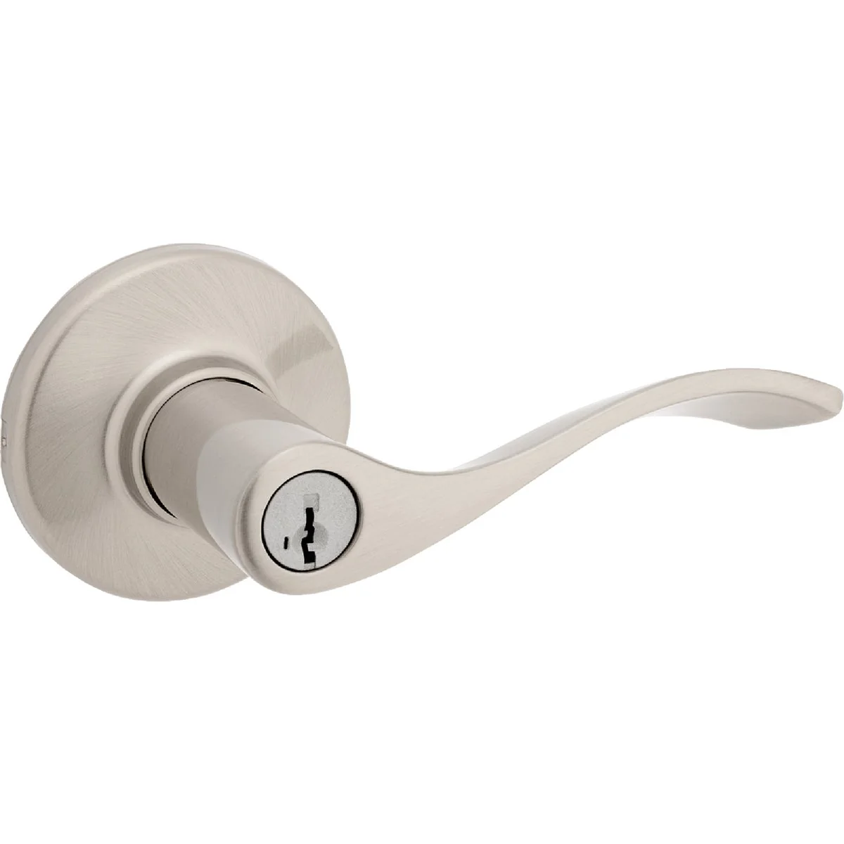 Stylish Kwikset Satin Nickel Balboa Entry Door Lever with Smartkey High-End