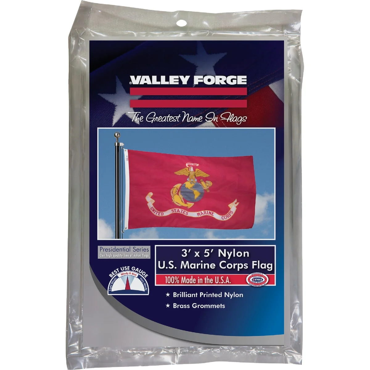 Versatile Valley Forge 3 Ft. x 5 Ft. Nylon Marine Corps Military Flag Original