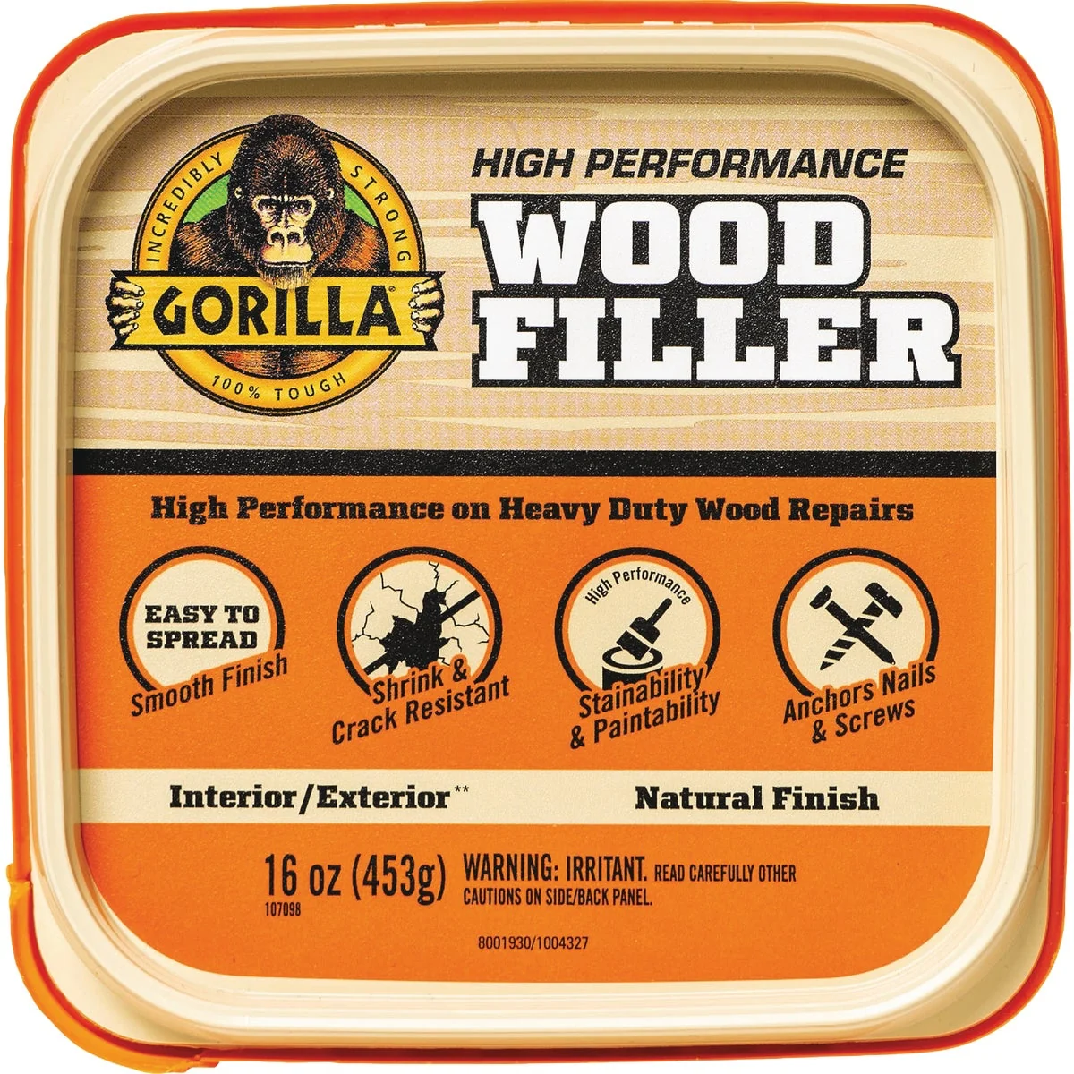 Traditional Gorilla 16 Oz. Natural Wood Filler Environmentally Friendly