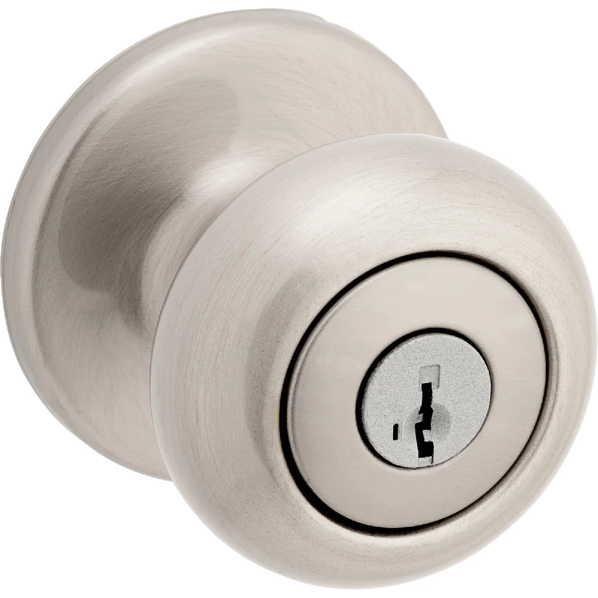 Smooth Kwikset Cove Satin Nickel Entry Door Knob with Smartkey Casual