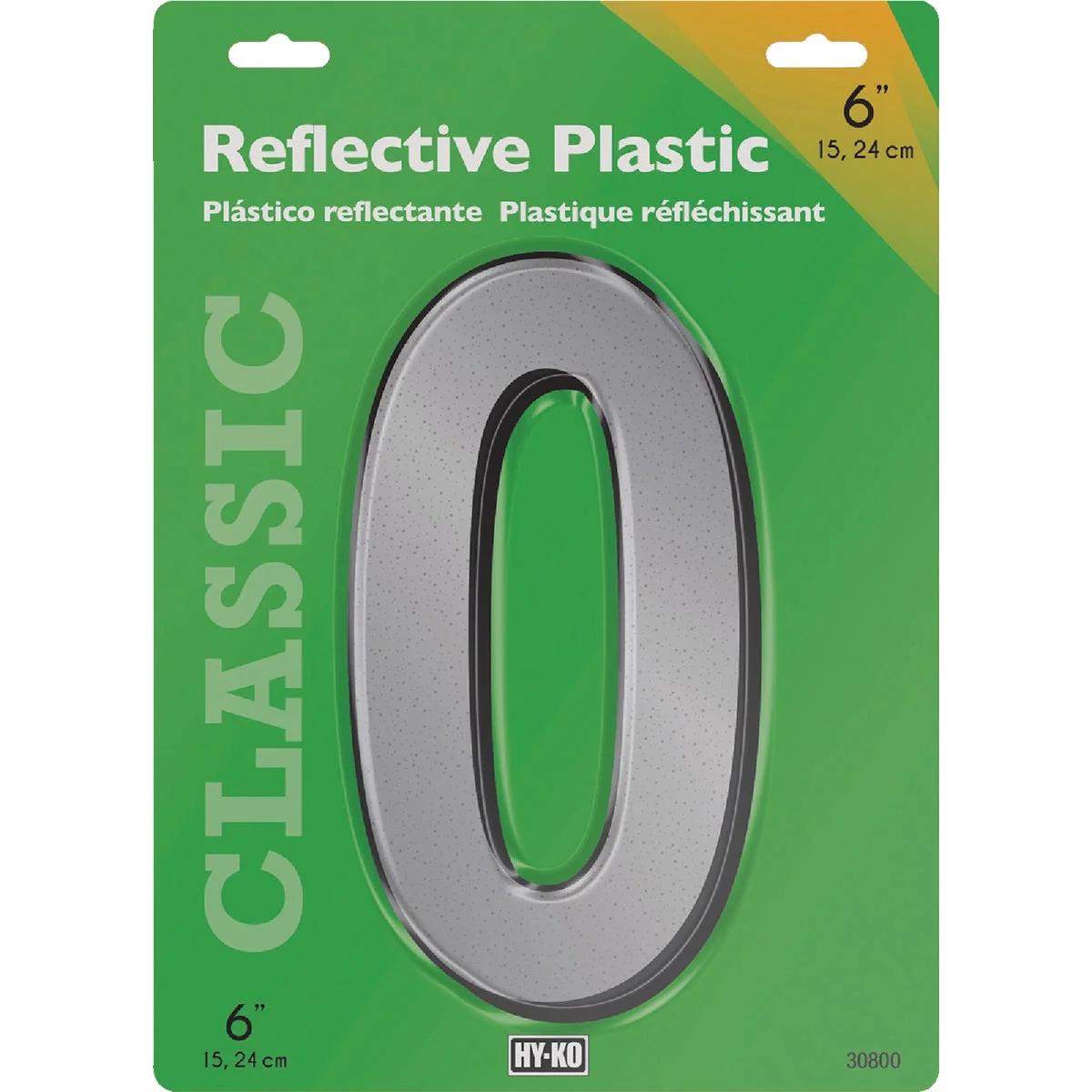 Contemporary Hy-Ko 6 In. Reflective Plastic Number 0 Eco-Friendly