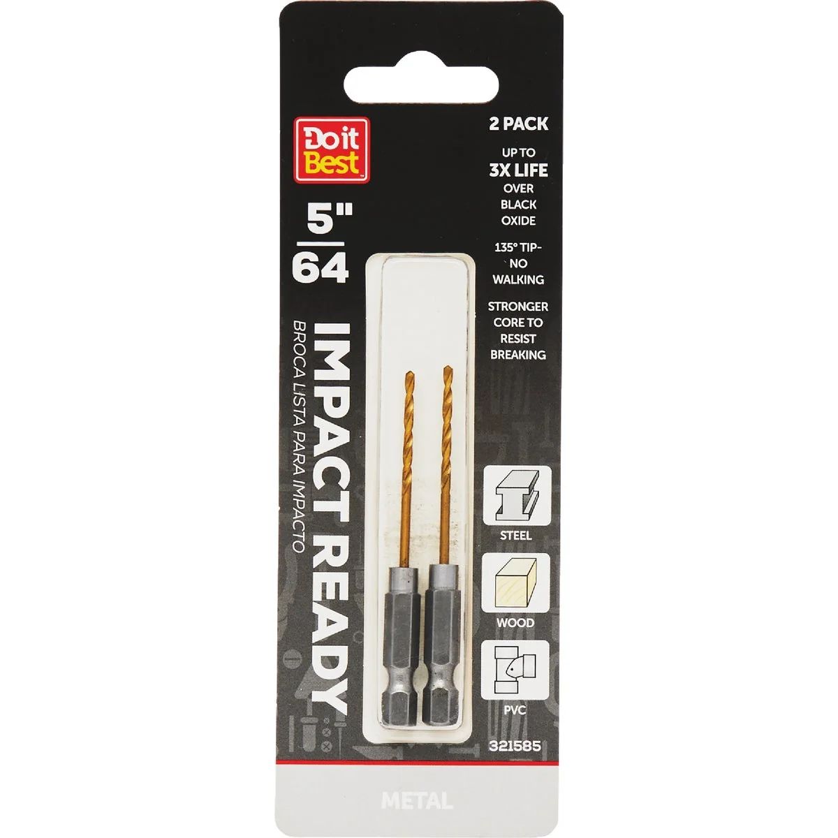 Smooth Do it 5 64 In. Impact Ready Drill Bit 2-Pack High-Grade