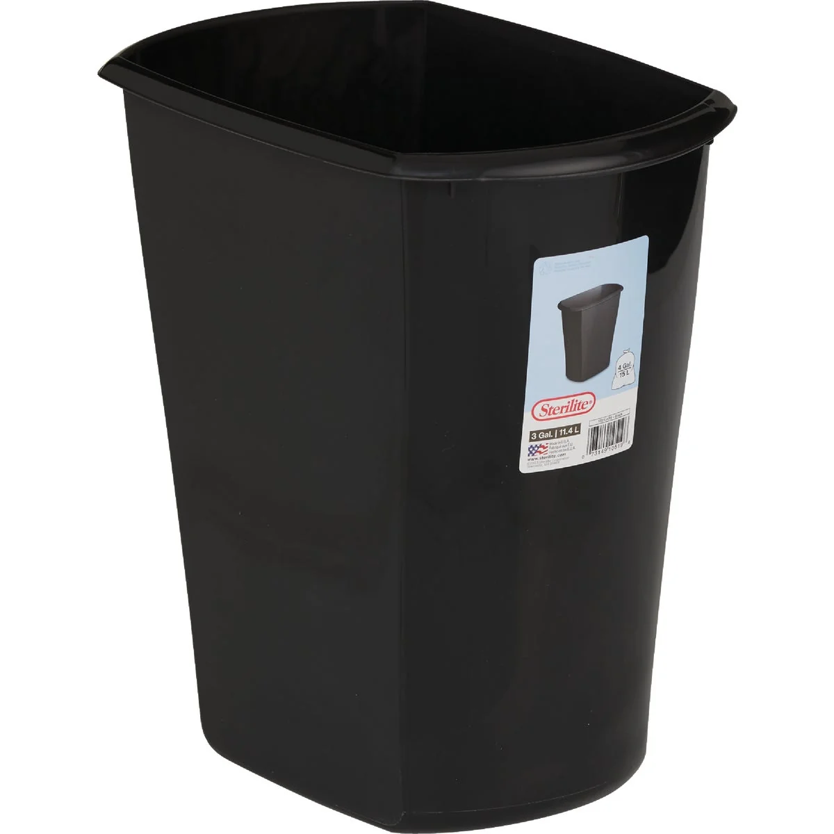Green Sterilite 3 Gal. 11.4 L Rectangular Wastebasket Specialty