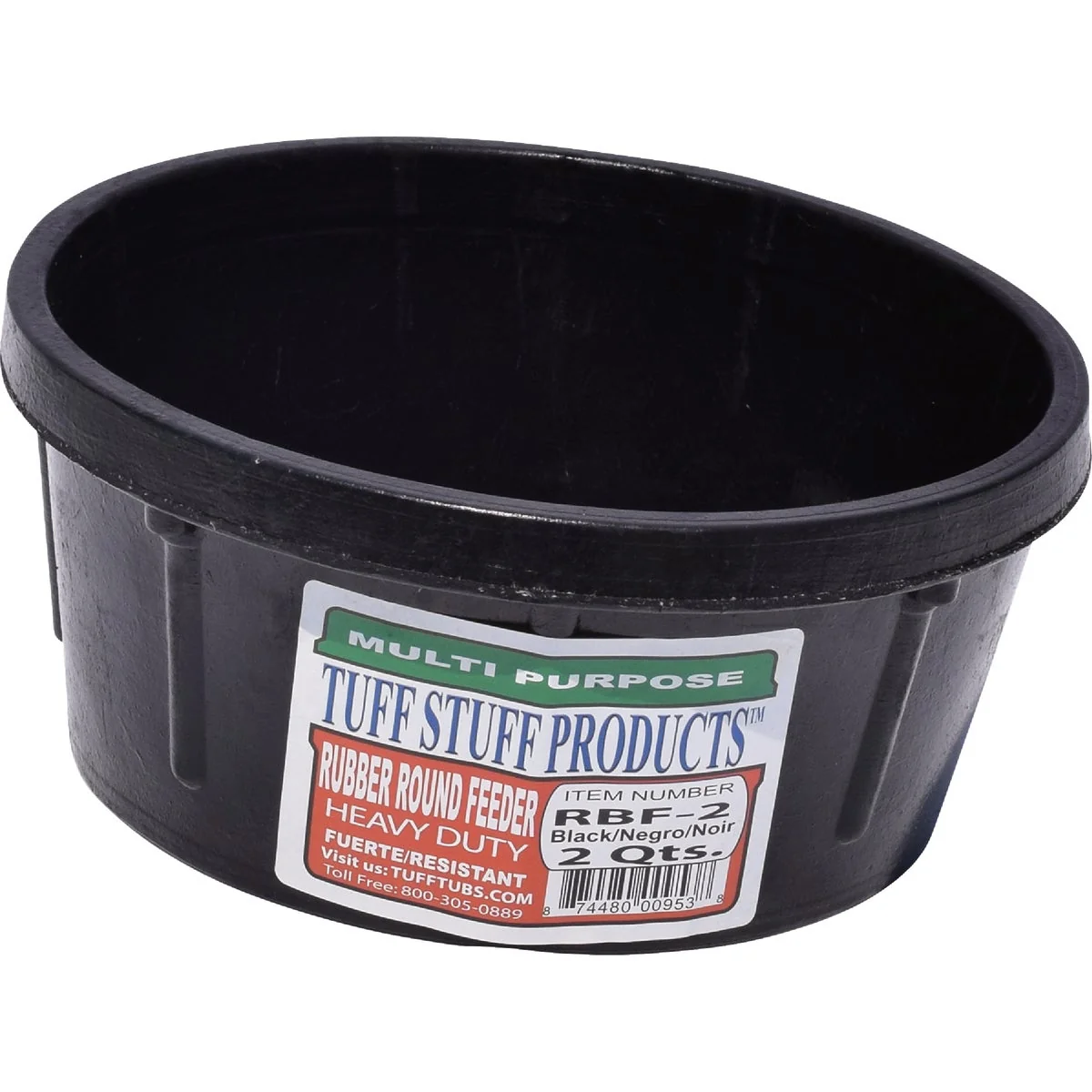 Outstanding Tuff Stuff 2 Qt. Round Rubber Feeder Traditional