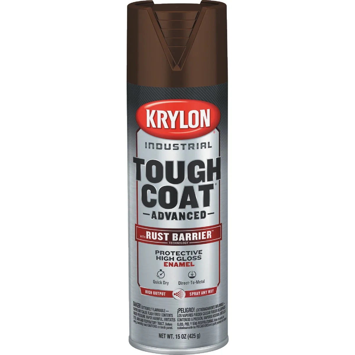Pure Krylon Industrial Tough Coat 15 Oz. Gloss Chestnut Brown Rust Barrier Spray Enamel Smart