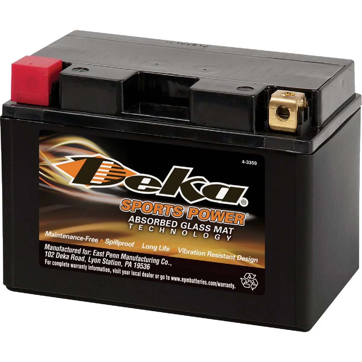 Next-Generation Deka 12-Volt 210 CCA Lawn Garden Powersport Battery with AGM Technology Carefully Designed